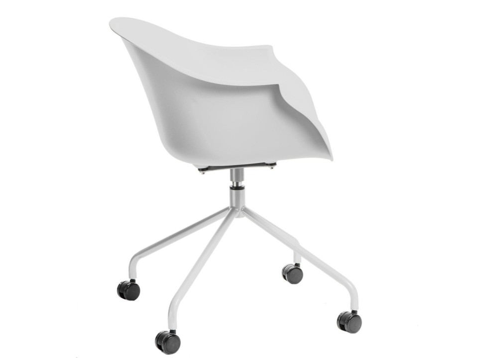 Krzesło na kółkach Roundy białe - Intesi